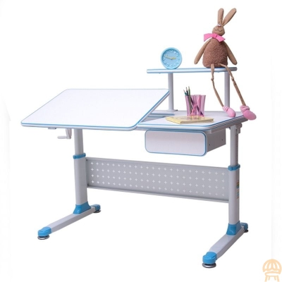 Парта растущая RIFFORMA Comfort-34 Белый Голубой